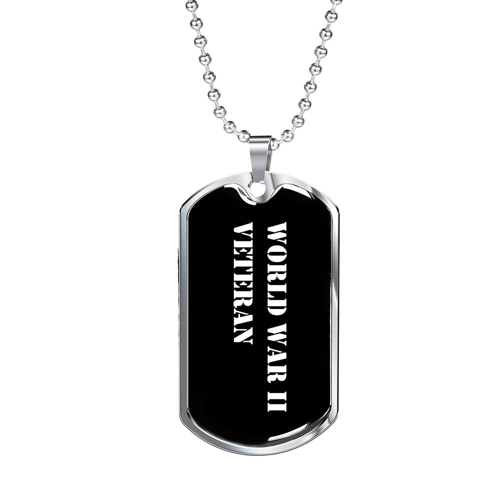 World War II Veteran v3 - Luxury Dog Tag Necklace