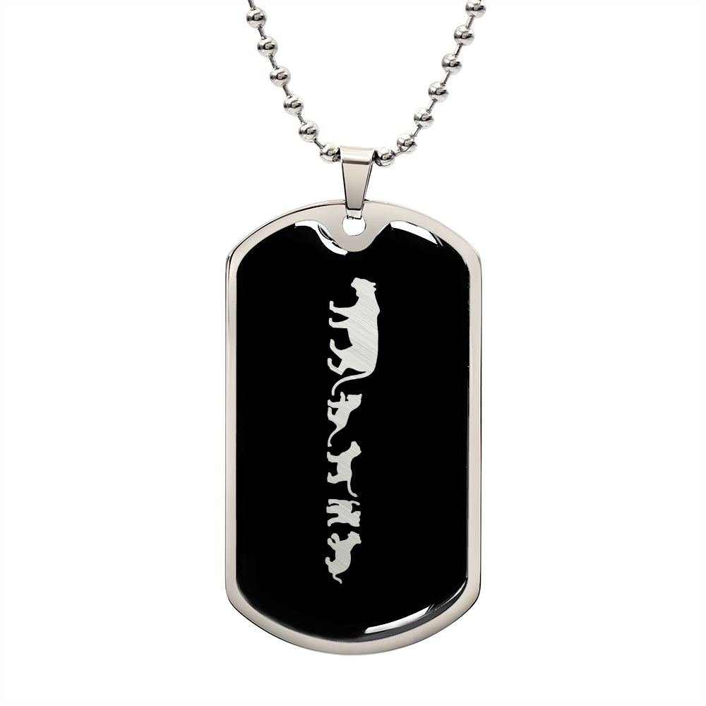 Mama Lioness With 4 Cubs v2 - Luxury Dog Tag Necklace