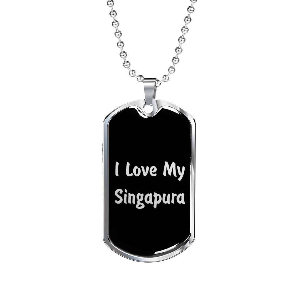 Love My Singapura v2 - Luxury Dog Tag Necklace