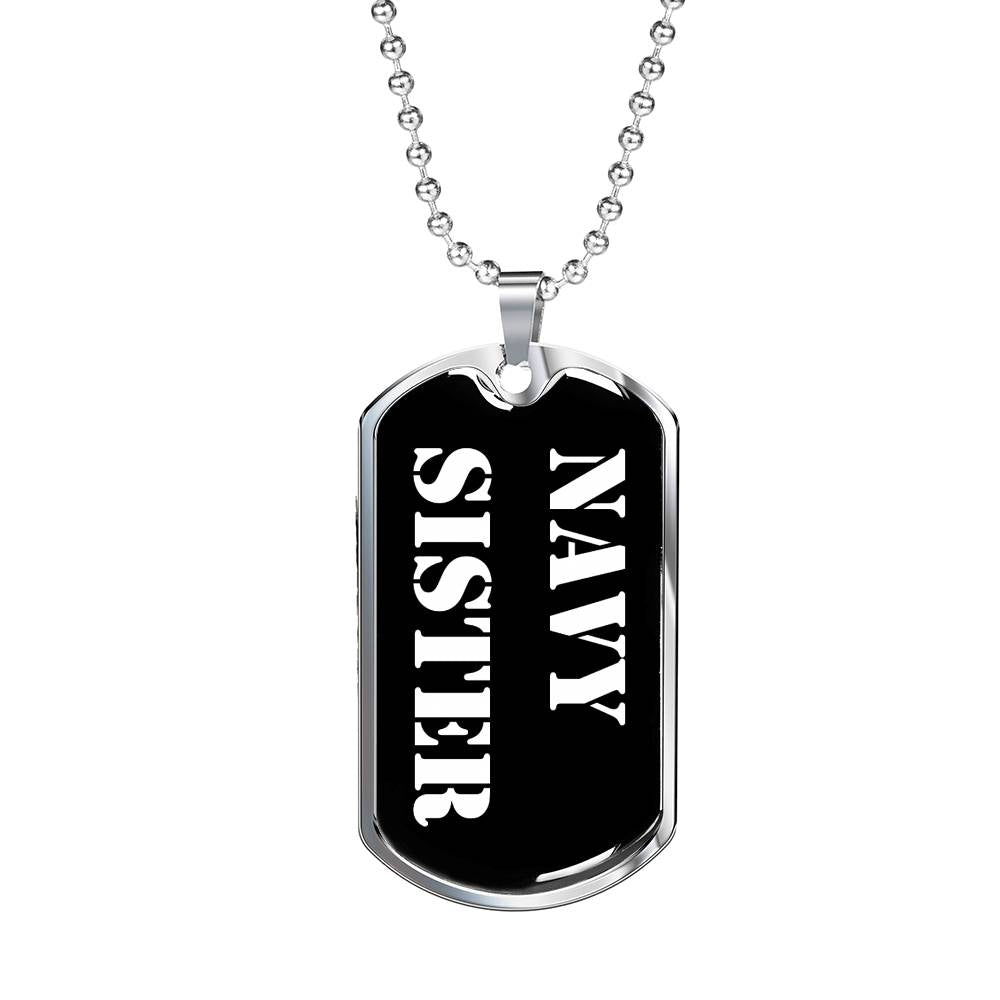 Navy Sister v3 - Luxury Dog Tag Necklace