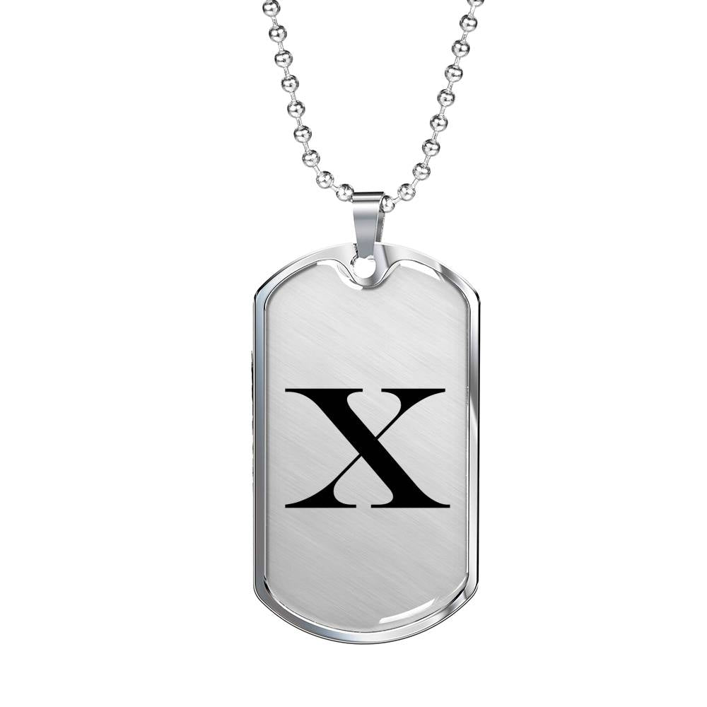 Initial X v1a - Luxury Dog Tag Necklace