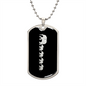 Mama Elephant With 4 Calves v2 - Luxury Dog Tag Necklace