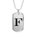 Initial F v1a - Luxury Dog Tag Necklace