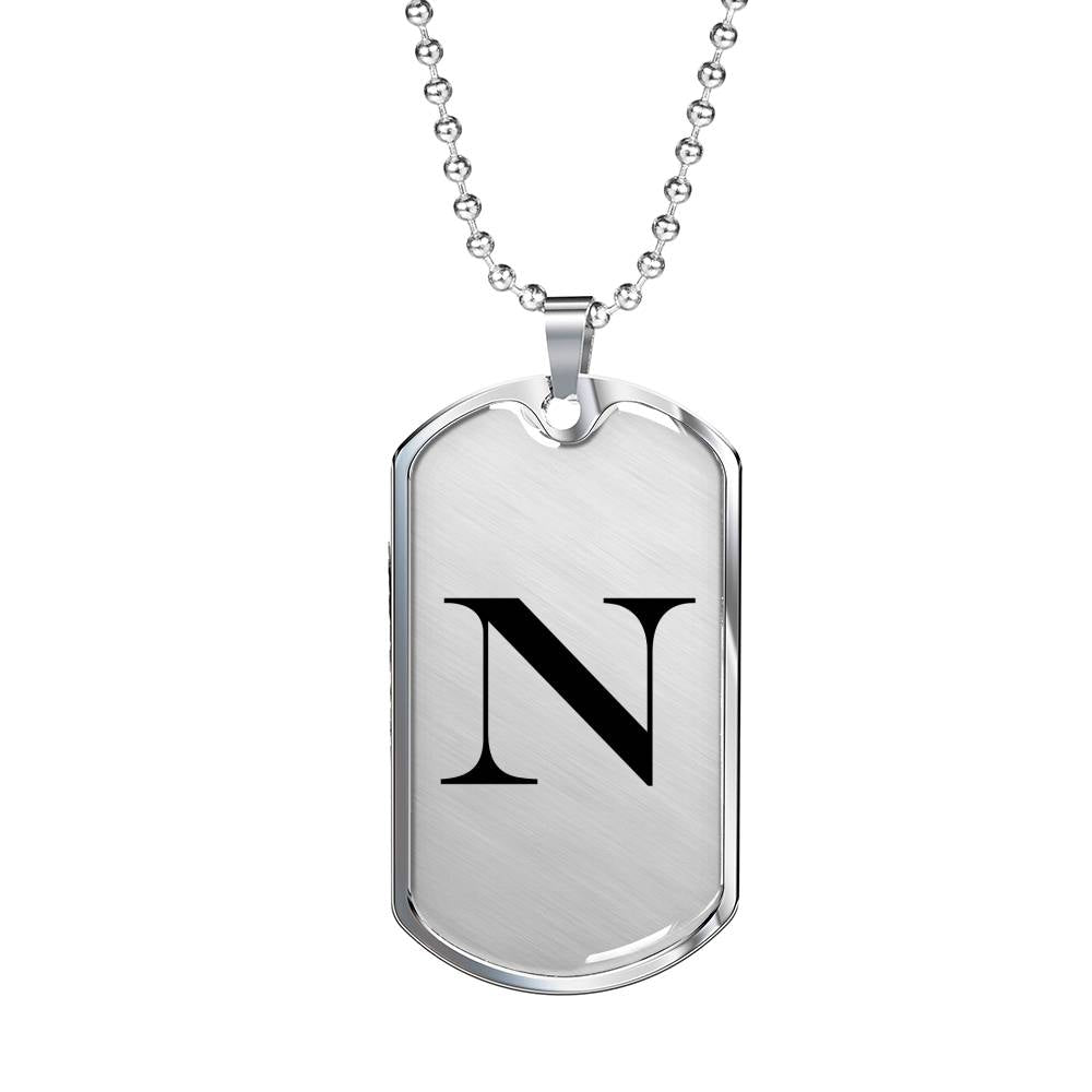 Initial N v1a - Luxury Dog Tag Necklace