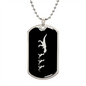 Mama Dinosaur With 3 Hatchlings v2 - Luxury Dog Tag Necklace