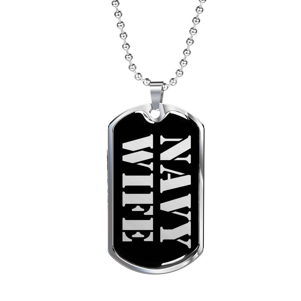Navy Wife v2 - Luxury Dog Tag Necklace