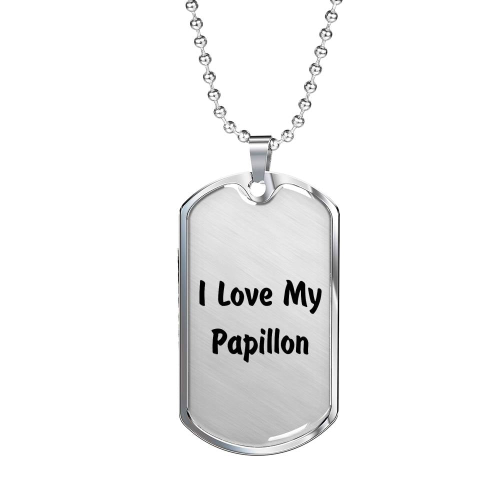 Love My Papillon v4 - Luxury Dog Tag Necklace