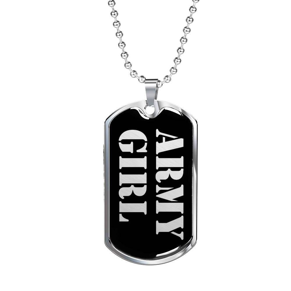 Army Girl v2 - Luxury Dog Tag Necklace