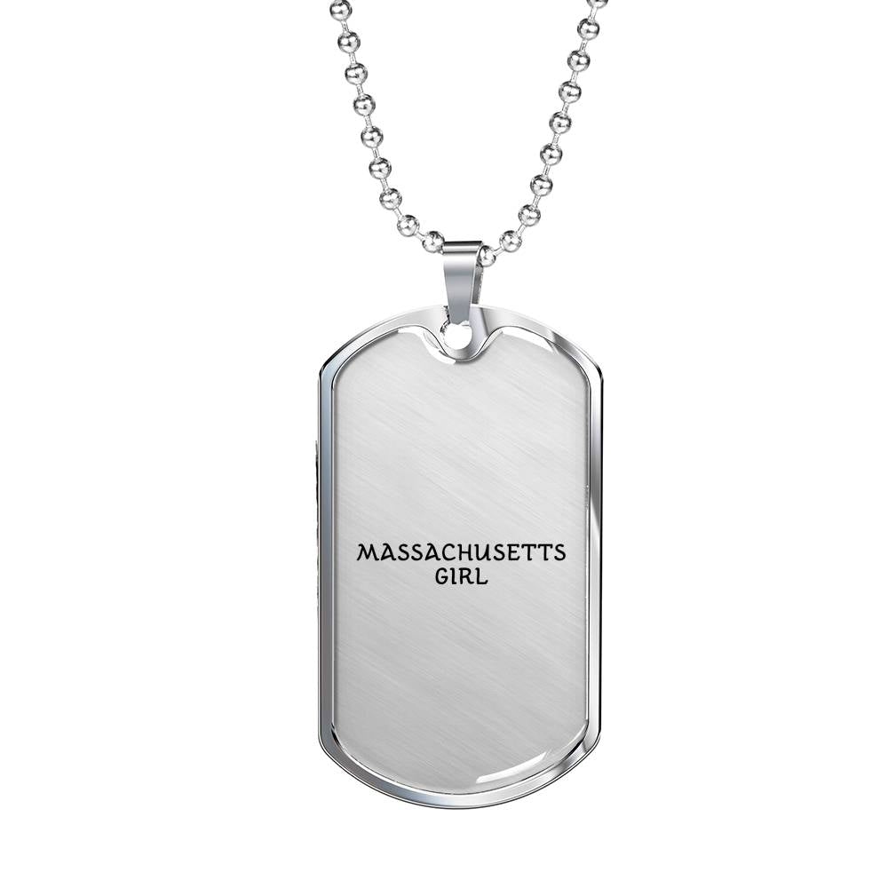 Massachusetts Girl - Luxury Dog Tag Necklace