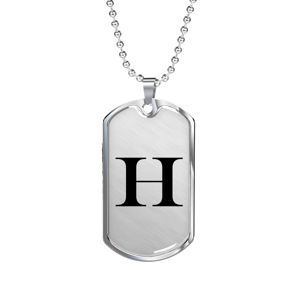 Initial H v1a - Luxury Dog Tag Necklace