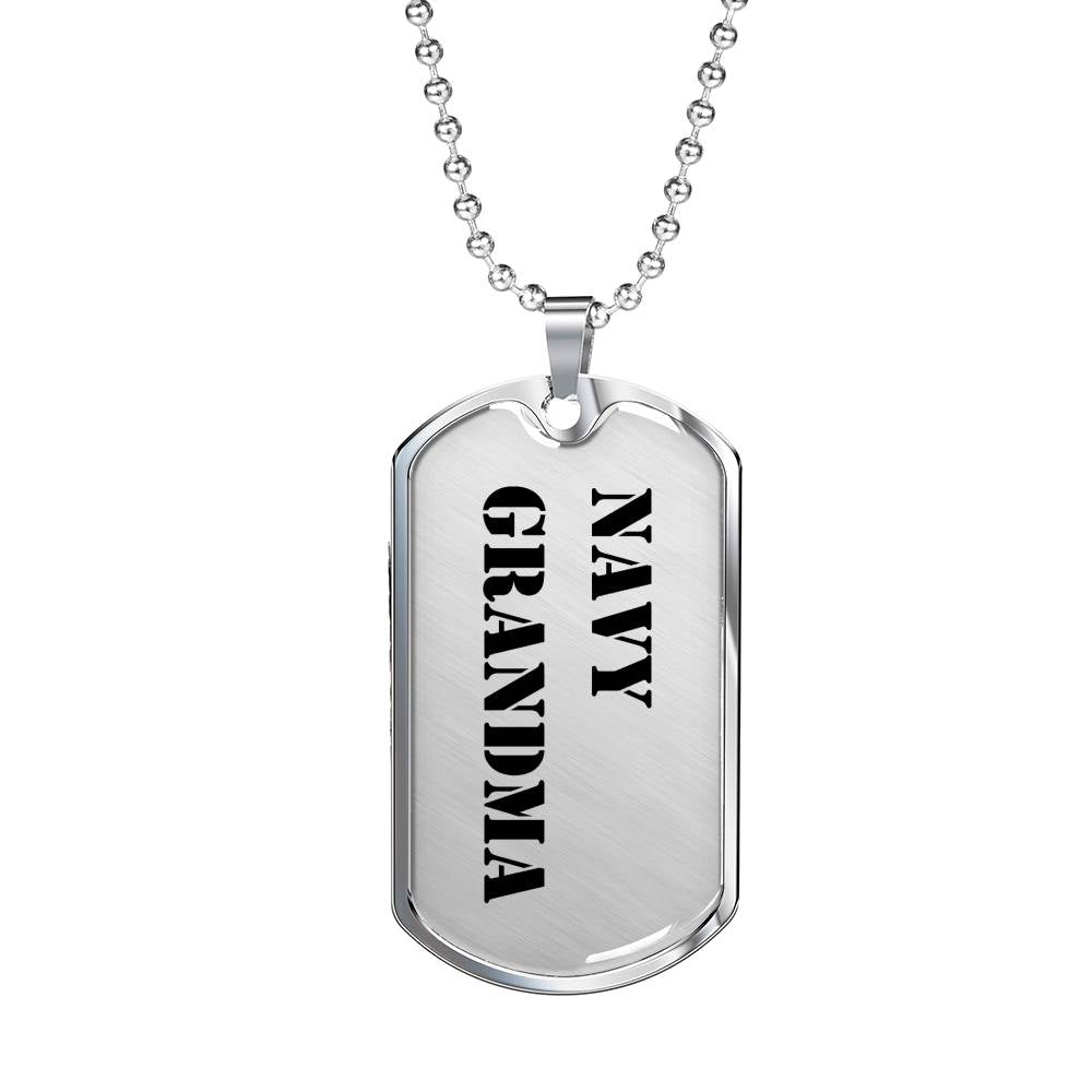 Navy Grandma - Luxury Dog Tag Necklace