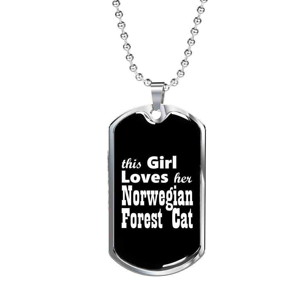 Norwegian Forest Cat v2 - Luxury Dog Tag Necklace