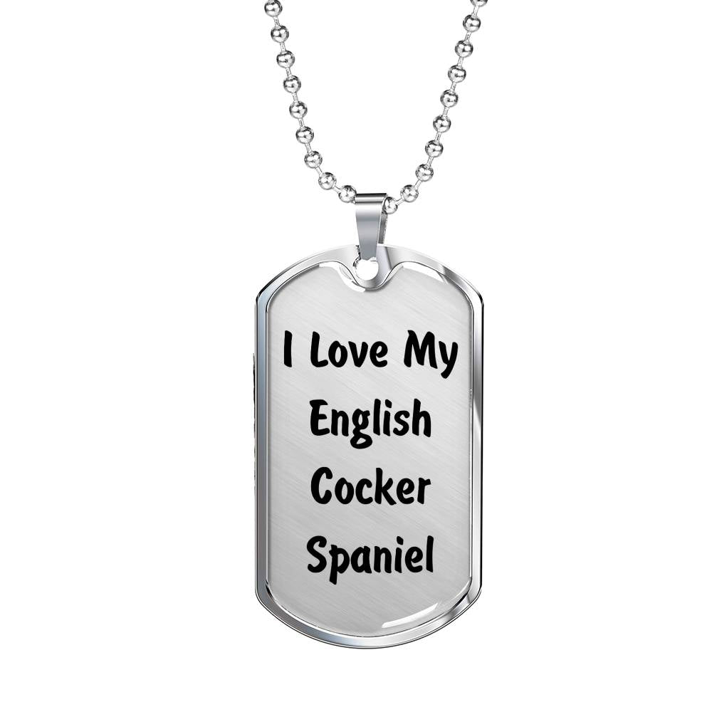 Love My English Cocker Spaniel v4 - Luxury Dog Tag Necklace