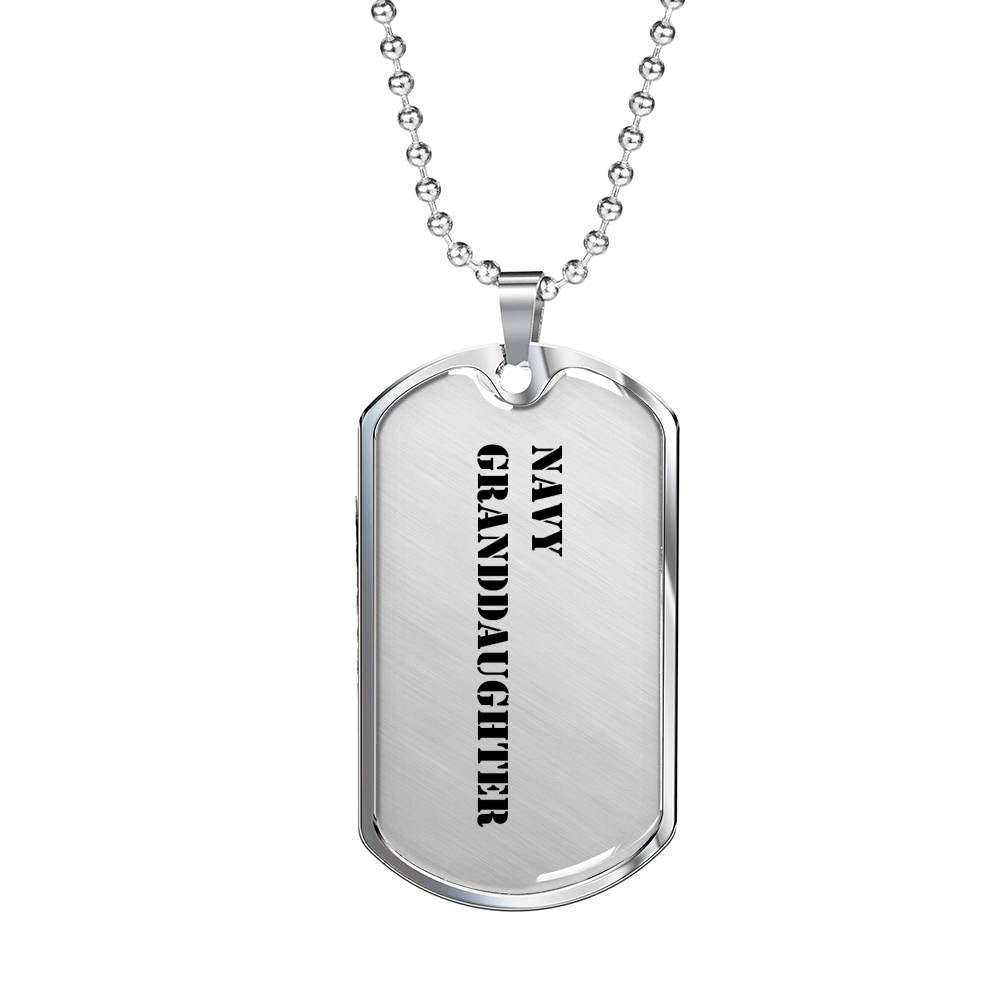 Navy Granddaughter - Luxury Dog Tag Necklace