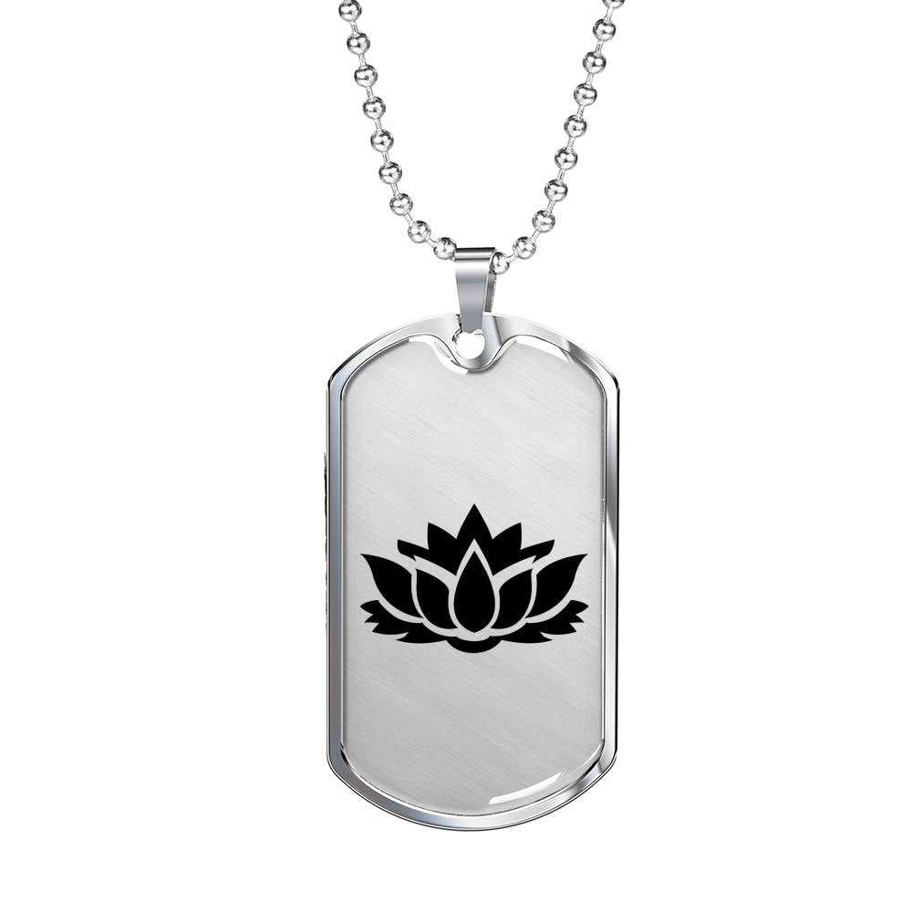 Lotus Flower - Luxury Dog Tag Necklace