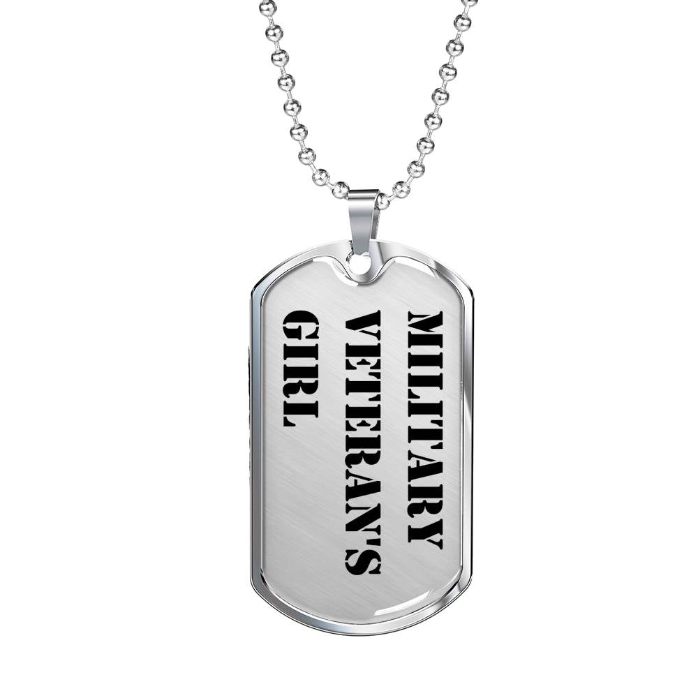 Military Veteran's Girl - Luxury Dog Tag Necklace