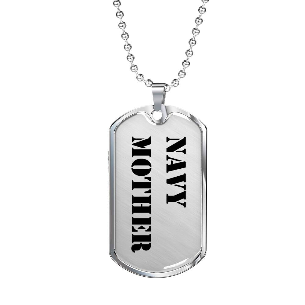 Navy Mother - Luxury Dog Tag Necklace