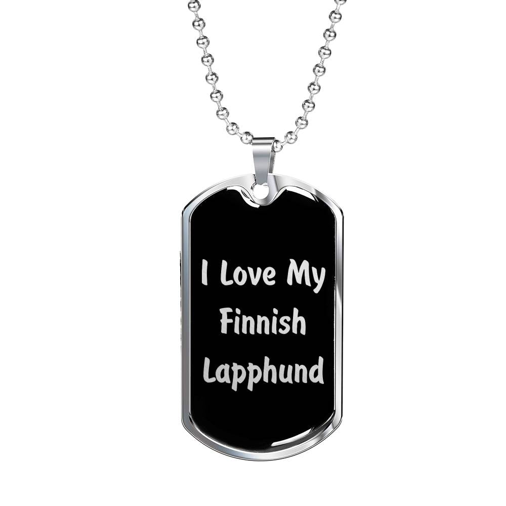 Love My Finnish Lapphund v5 - Luxury Dog Tag Necklace