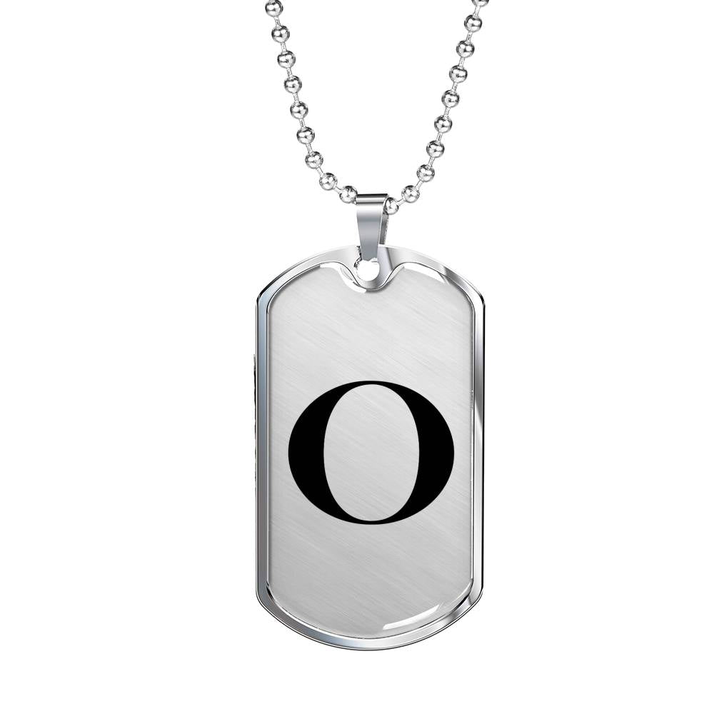 Initial O v1a - Luxury Dog Tag Necklace