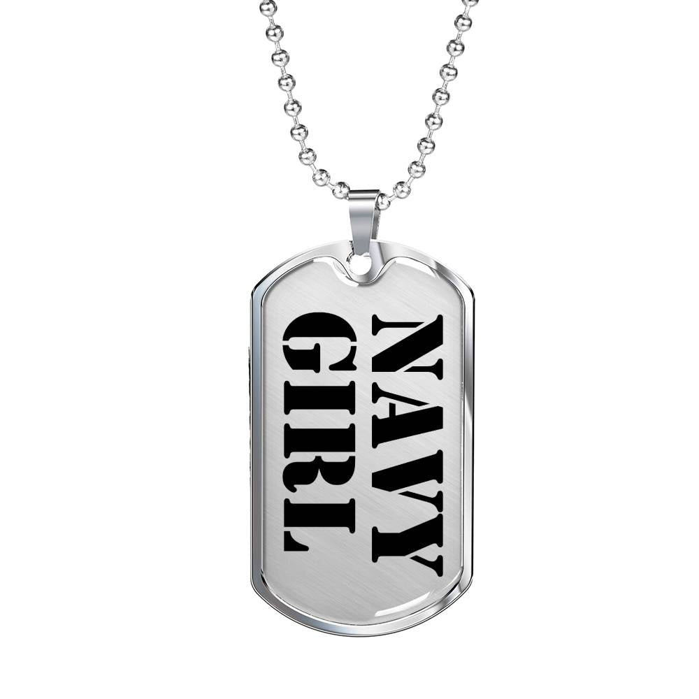 Navy Girl - Luxury Dog Tag Necklace
