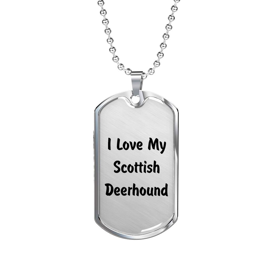 Love My Scottish Deerhound v4 - Luxury Dog Tag Necklace