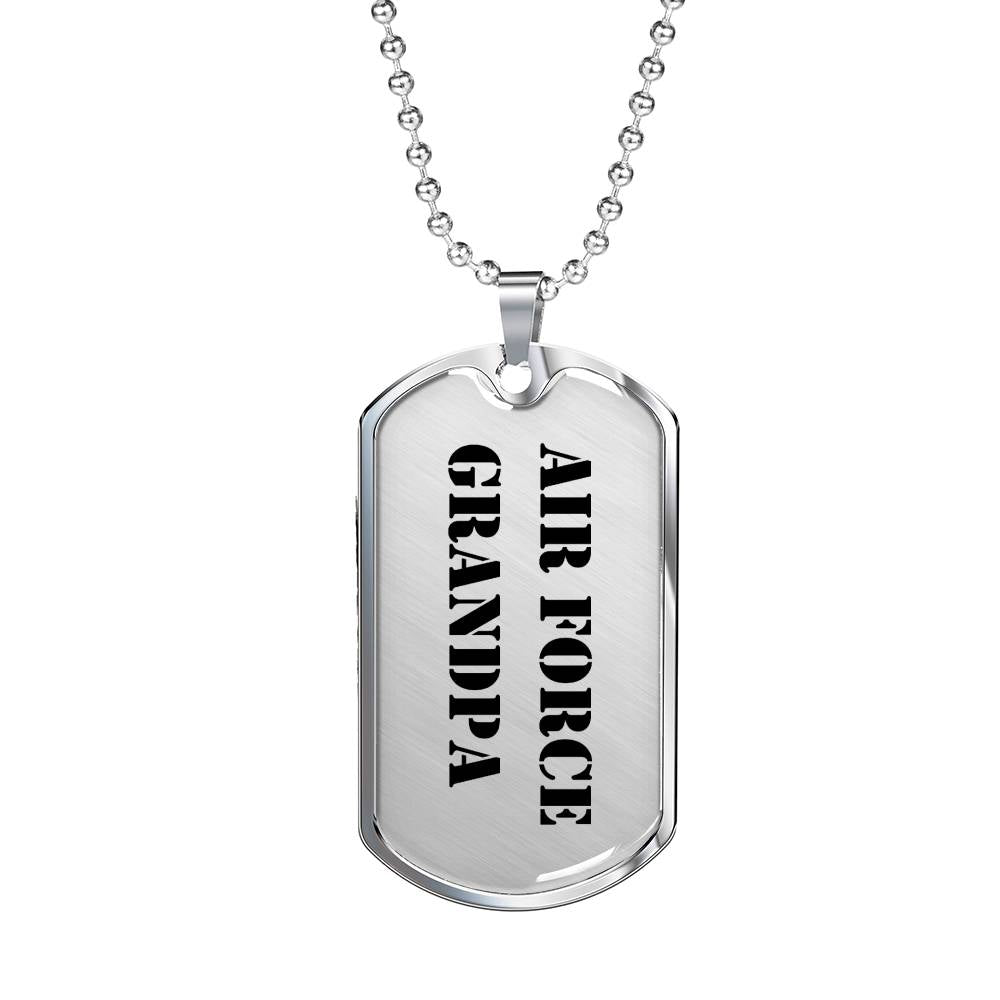 Air Force Grandpa - Luxury Dog Tag Necklace