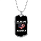 My Heart Belongs To An Airman - Luxury Dog Tag Necklace
