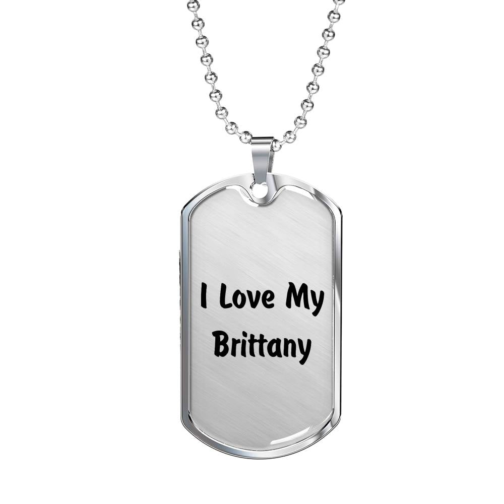 Love My Brittany v4 - Luxury Dog Tag Necklace