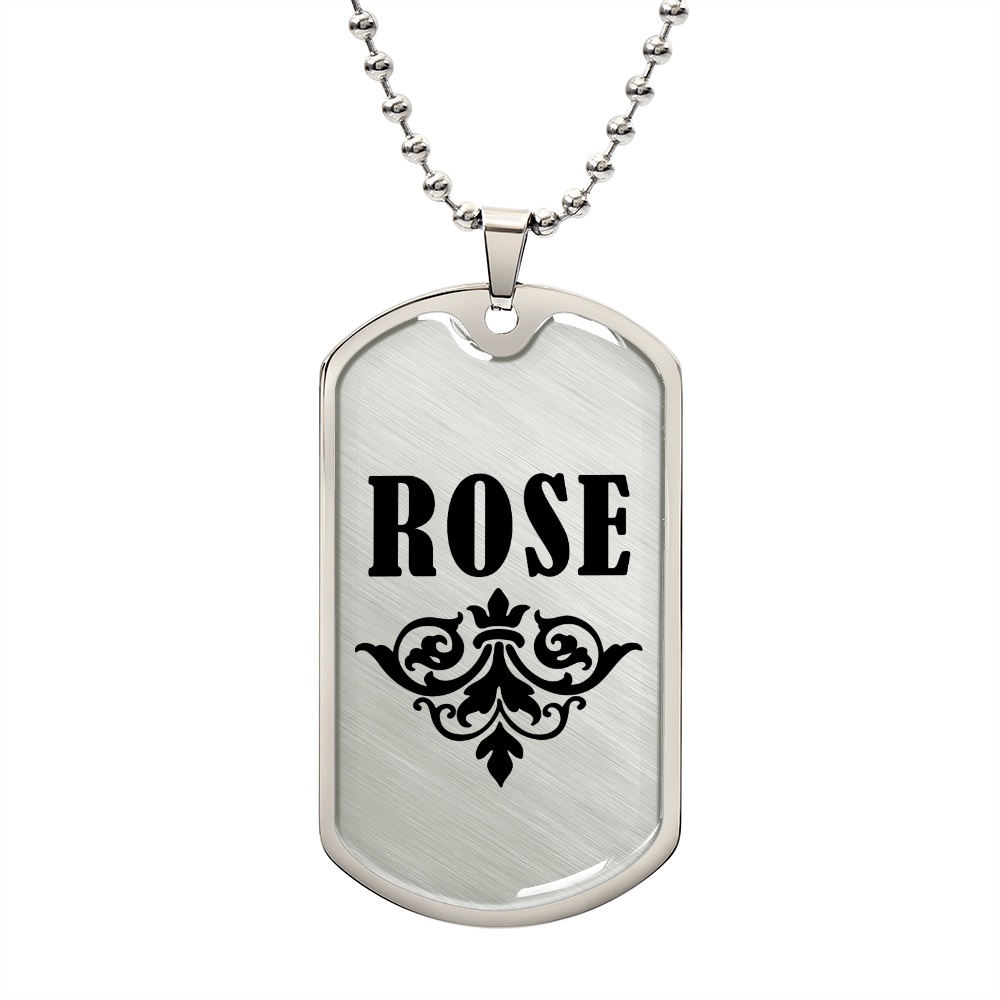Rose v01a - Luxury Dog Tag Necklace