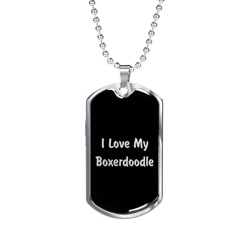 Love My Boxerdoodle v5 - Luxury Dog Tag Necklace