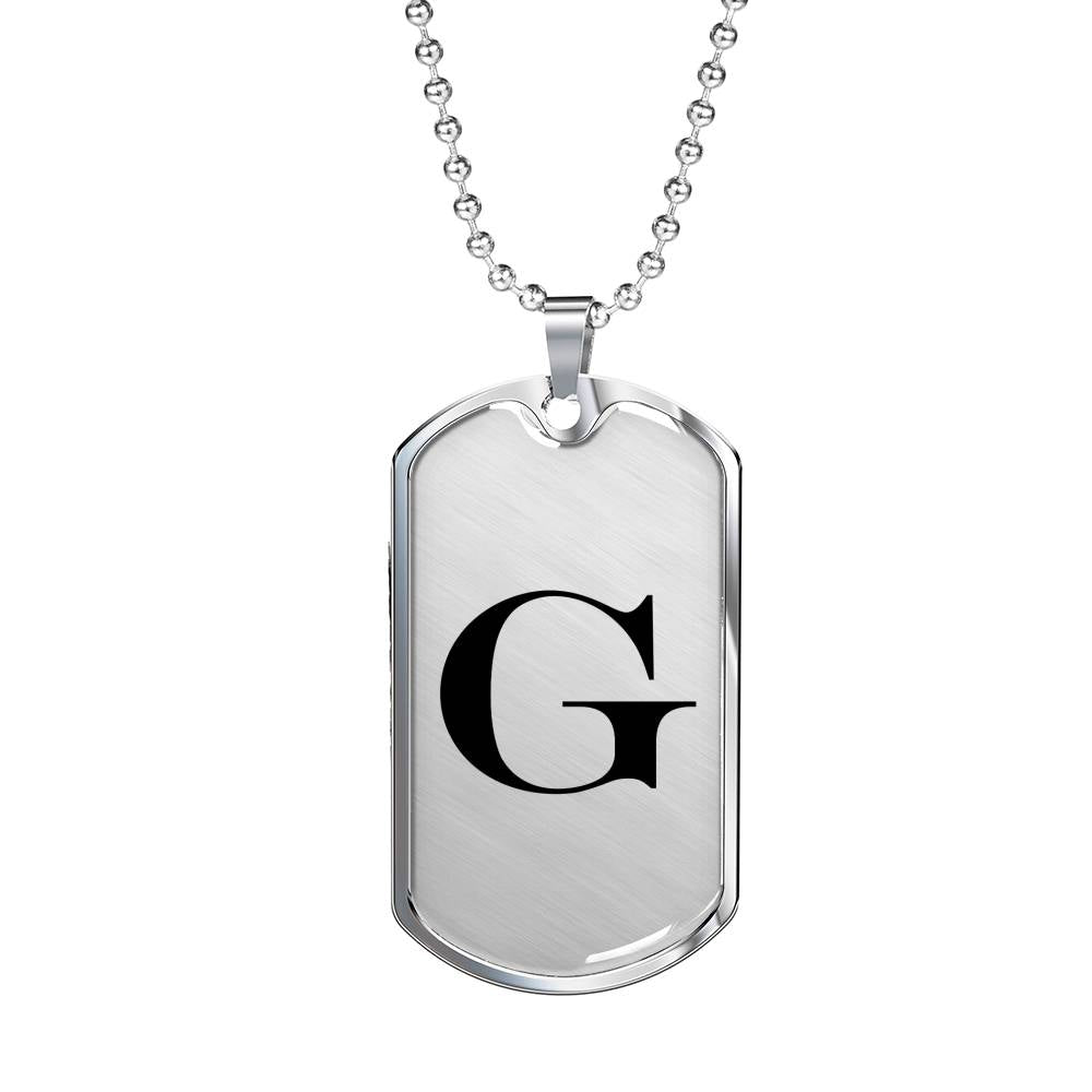 Initial G v1a - Luxury Dog Tag Necklace