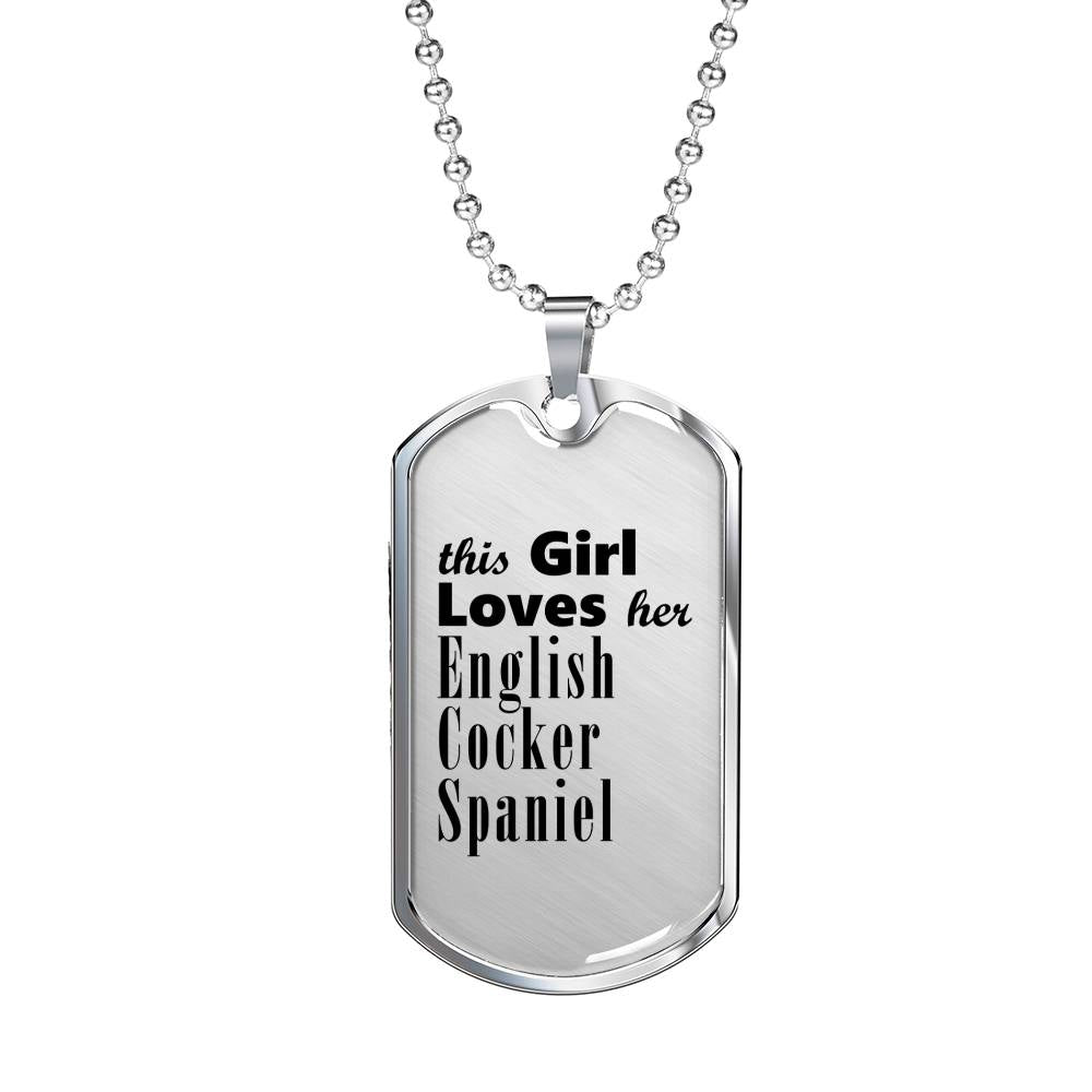 English Cocker Spaniel - Luxury Dog Tag Necklace