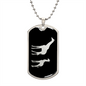Mama Giraffe With 1 Calf v2 - Luxury Dog Tag Necklace