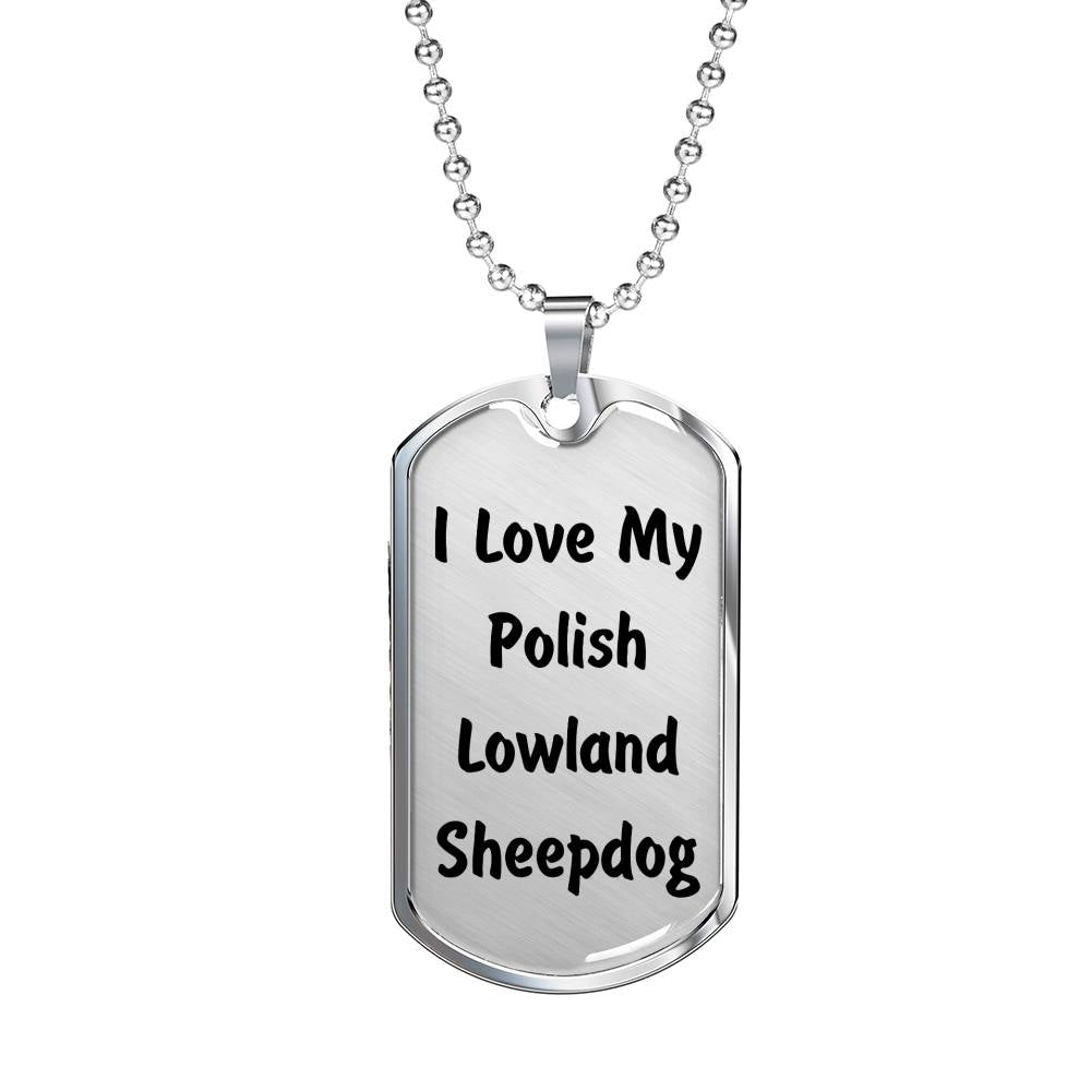 Love My Polish Lowland Sheepdog v4 - Luxury Dog Tag Necklace
