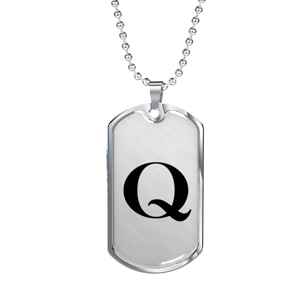 Initial Q v1a - Luxury Dog Tag Necklace