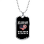 My Heart Belongs To A Wounded Veteran - Luxury Dog Tag Necklace