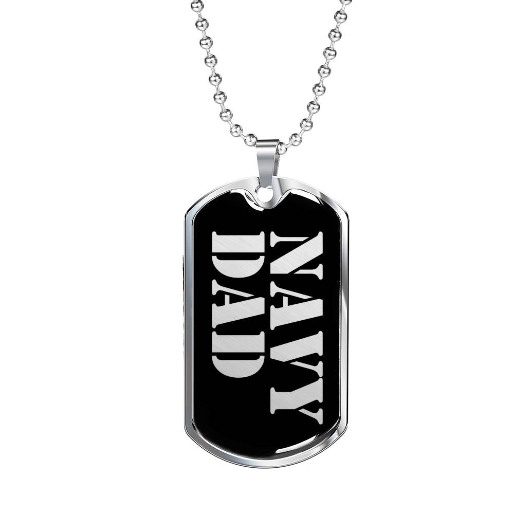 Navy Dad v2 - Luxury Dog Tag Necklace