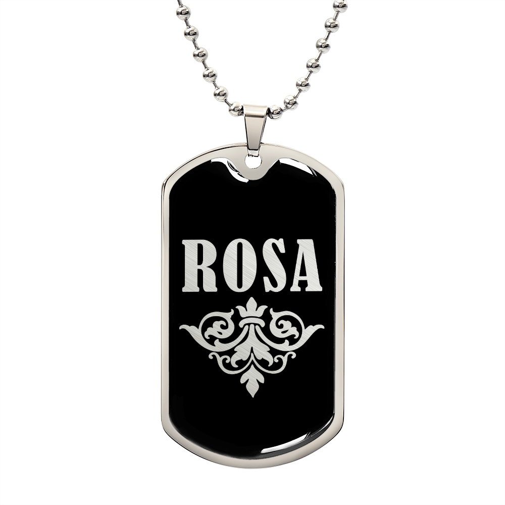 Rosa v02a - Luxury Dog Tag Necklace