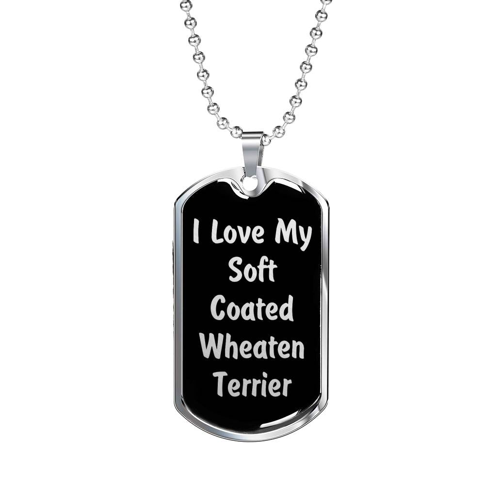 Love My Soft Coated Wheaten Terrier v5 - Luxury Dog Tag Necklace