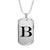 Initial B v1a - Luxury Dog Tag Necklace