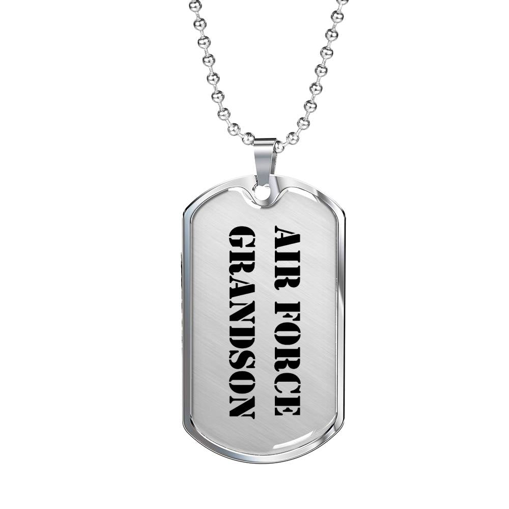 Air Force Grandson - Luxury Dog Tag Necklace