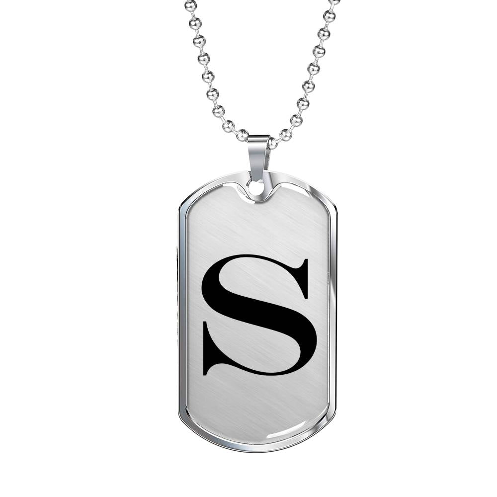 Initial S v1a - Luxury Dog Tag Necklace