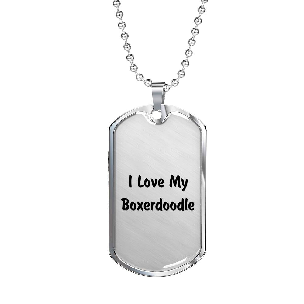 Love My Boxerdoodle v4 - Luxury Dog Tag Necklace