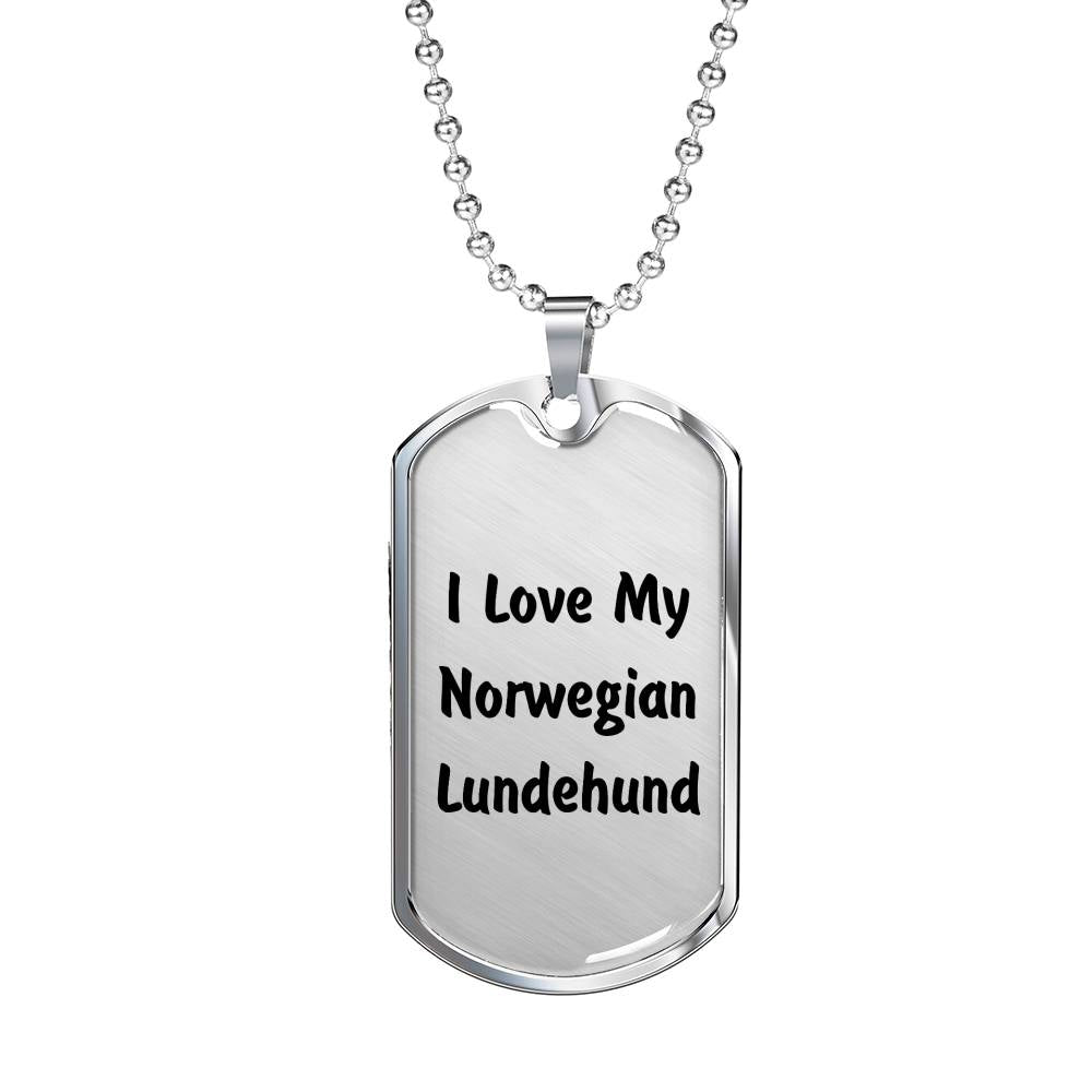 Love My Norwegian Lundehund v4 - Luxury Dog Tag Necklace