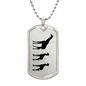Mama Giraffe With 2 Calves - Luxury Dog Tag Necklace