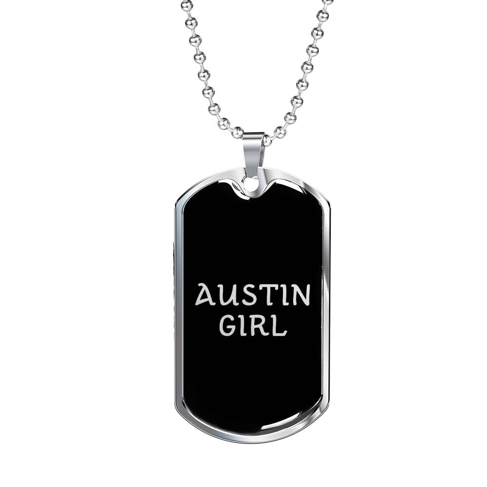 Austin Girl v3 - Luxury Dog Tag Necklace
