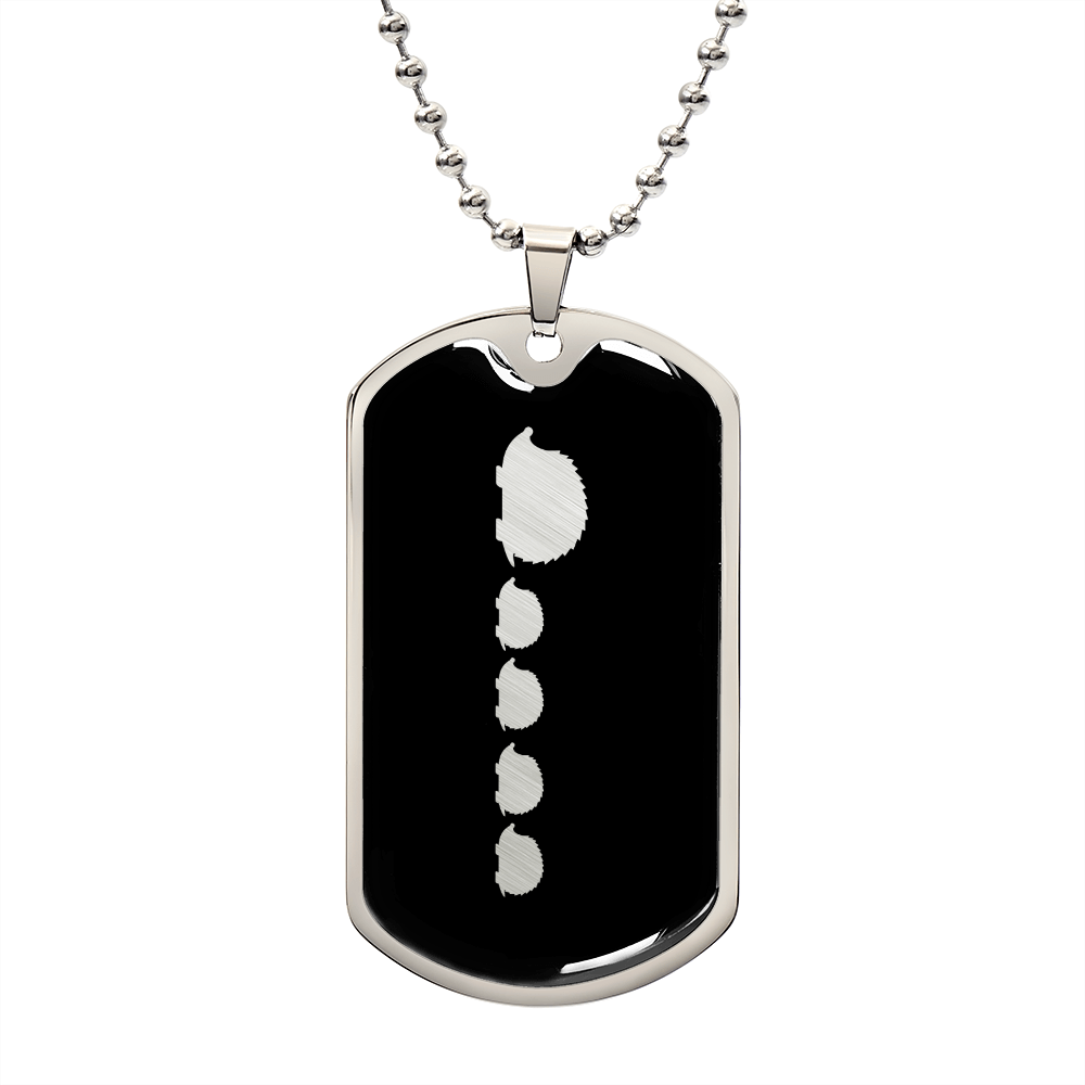 Mama Hedgehog With 4 Hoglets v2 - Luxury Dog Tag Necklace
