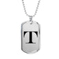 Initial T v1a - Luxury Dog Tag Necklace
