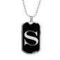 Initial S v2a - Luxury Dog Tag Necklace