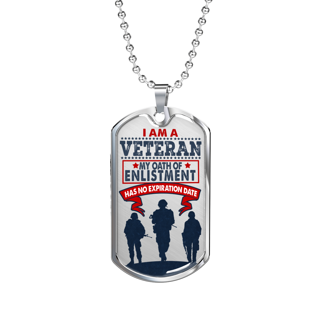 I Am A Veteran - Luxury Dog Tag Necklace